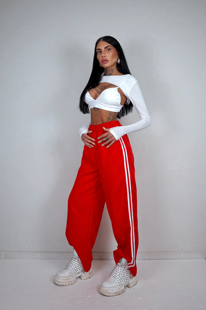 Pantalone Stripes - Rosso