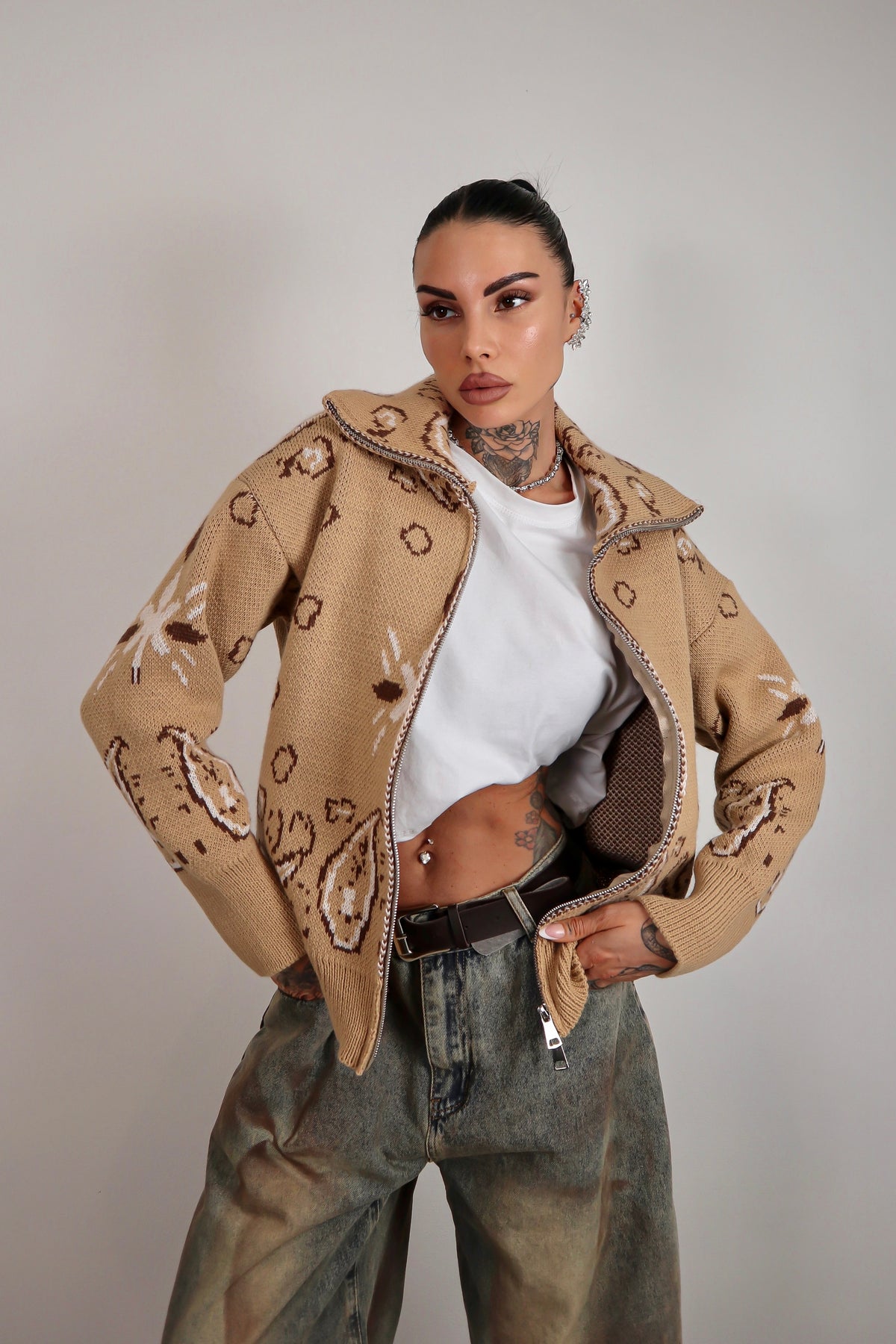 Cardigan Bandana - Beige