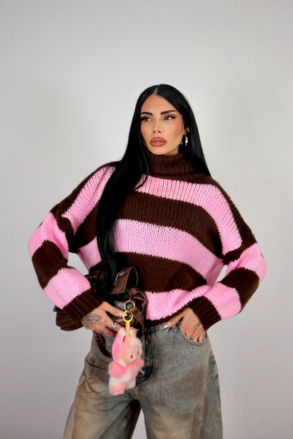 Maglione Nadine - Rosa/Marrone