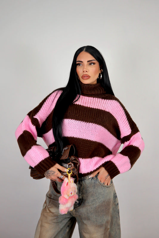 Maglione Nadine - Rosa/Marrone