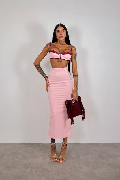 Completo Beverly - Rosa/bordeaux