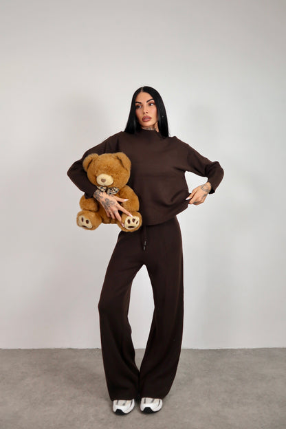 Completo in maglia Dania - Marrone