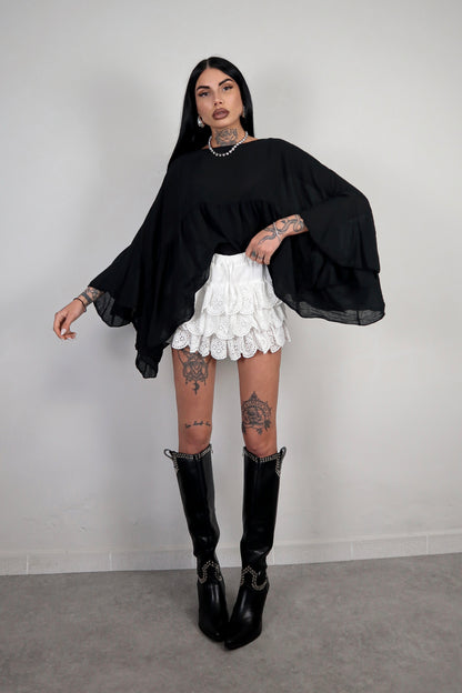 Blusa cotone Zahira - Nero