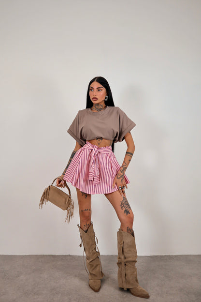 Panta gonna righe Cassidy - Rosa