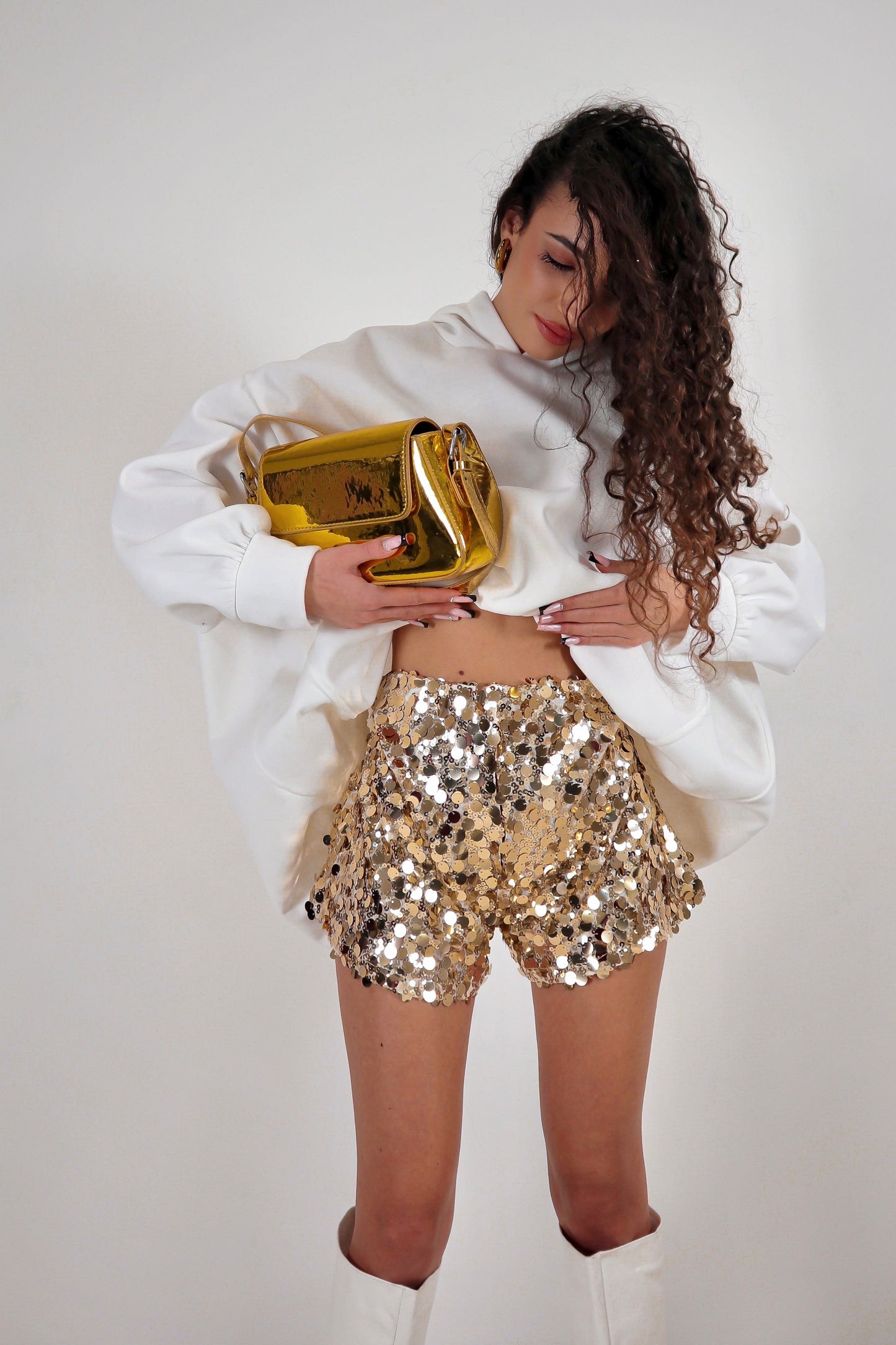 Shorts Paillettes - Oro