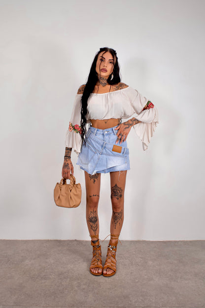 Gonna denim Patchwork