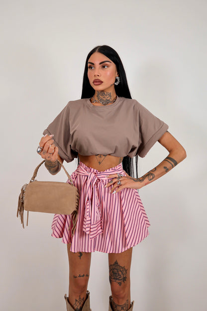 Panta gonna righe Cassidy - Rosa