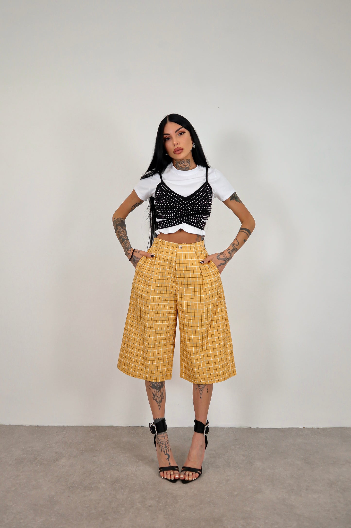 Bermuda tartan Riley - Giallo senape