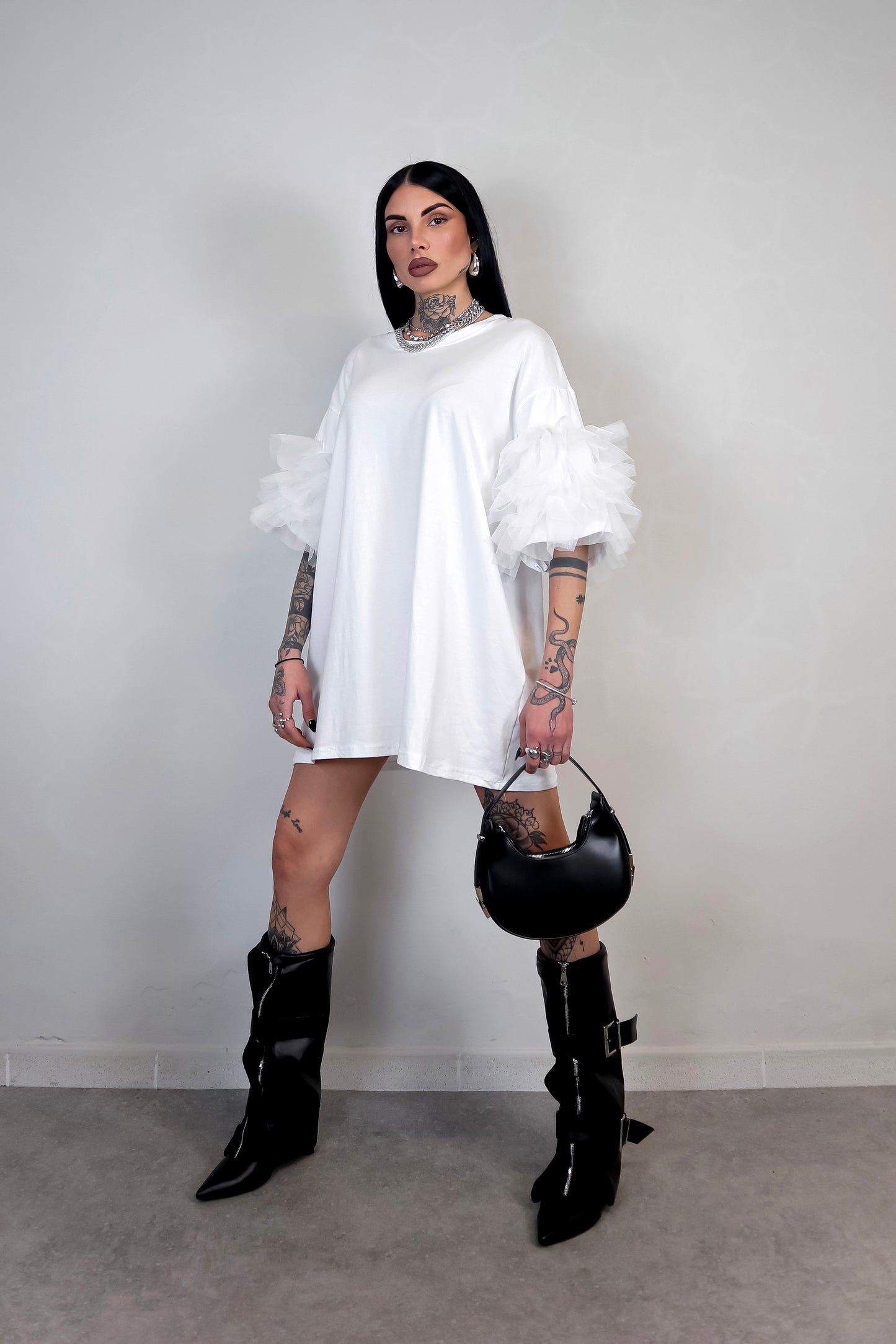 T-Shirt Oversize Fluffy - Bianco