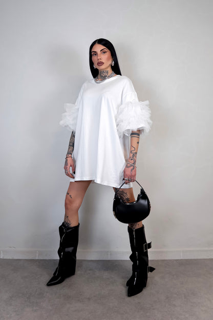 T-Shirt Oversize Fluffy - Bianco