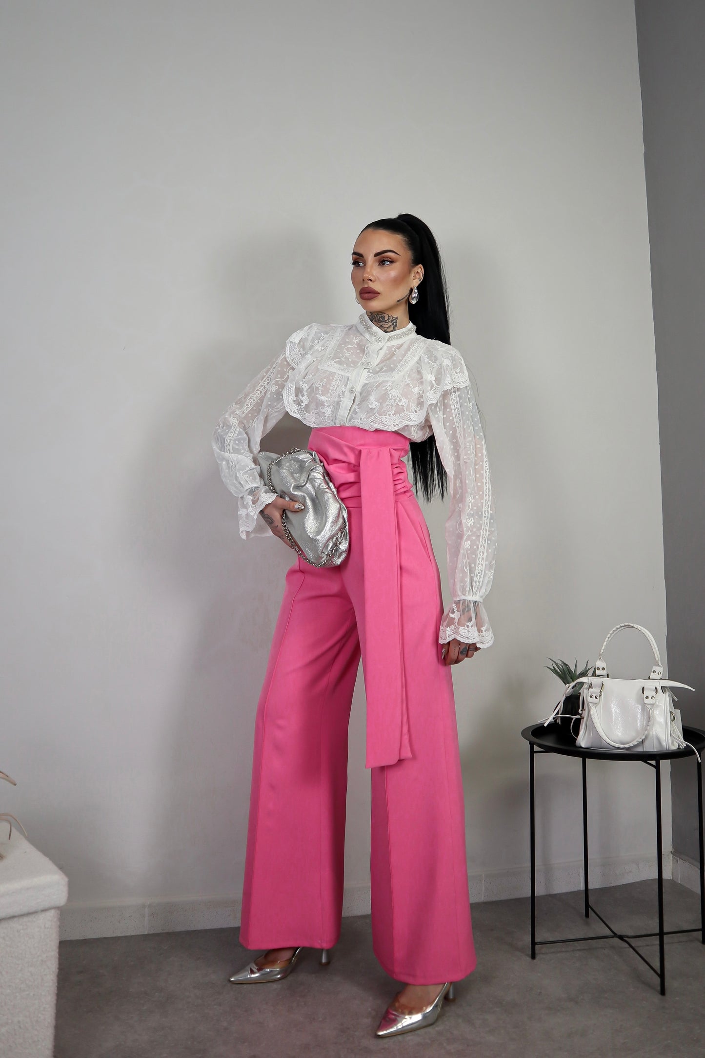 Pantalone Palazzo Jasmine - Rosa
