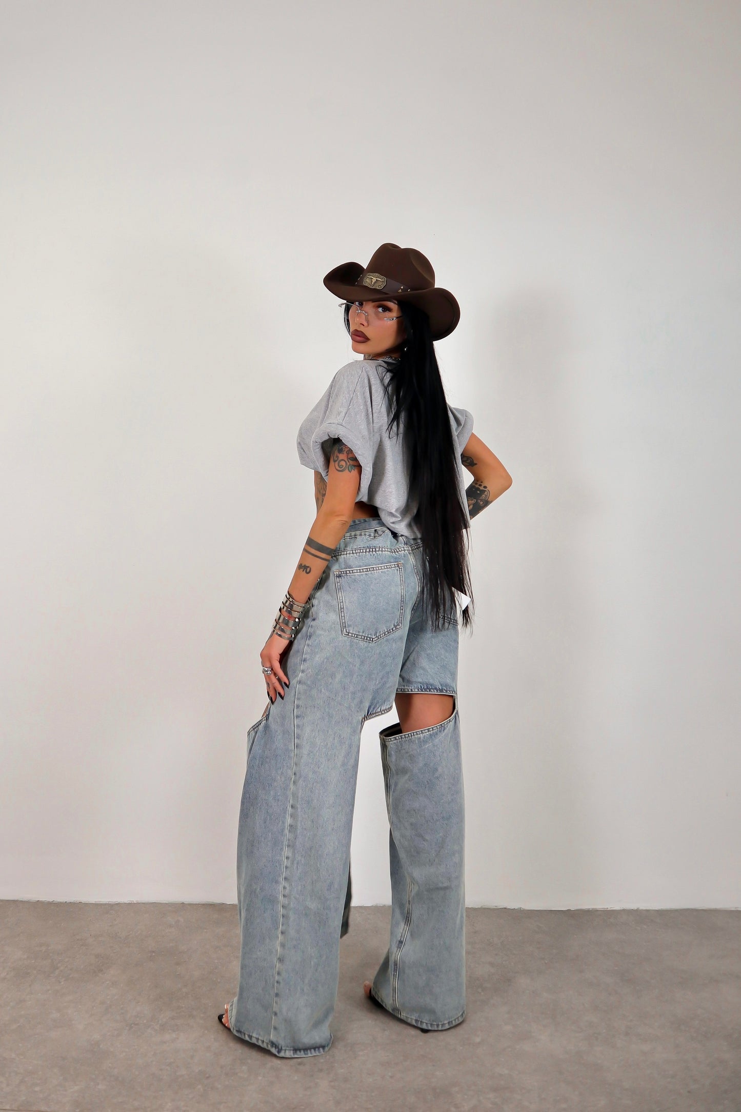 T-shirt crop Donut - Grigio