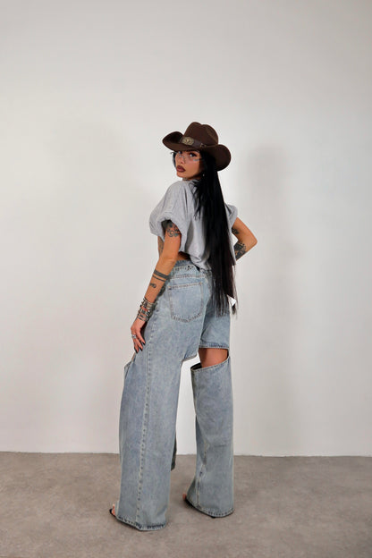 T-shirt crop Donut - Grigio