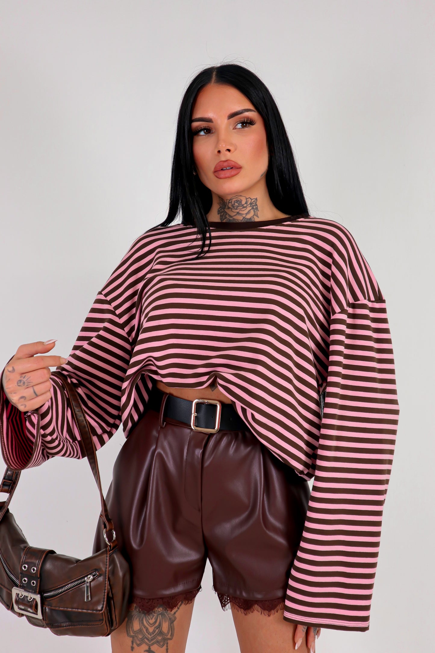 Shorts Ecopelle Pizzo - Marrone