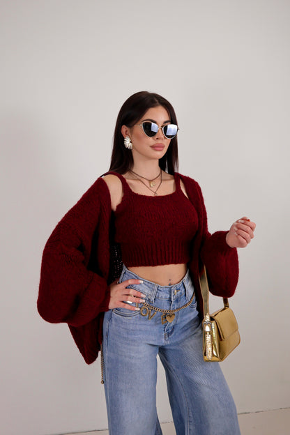 Set Cardigan Judy - Bordeaux