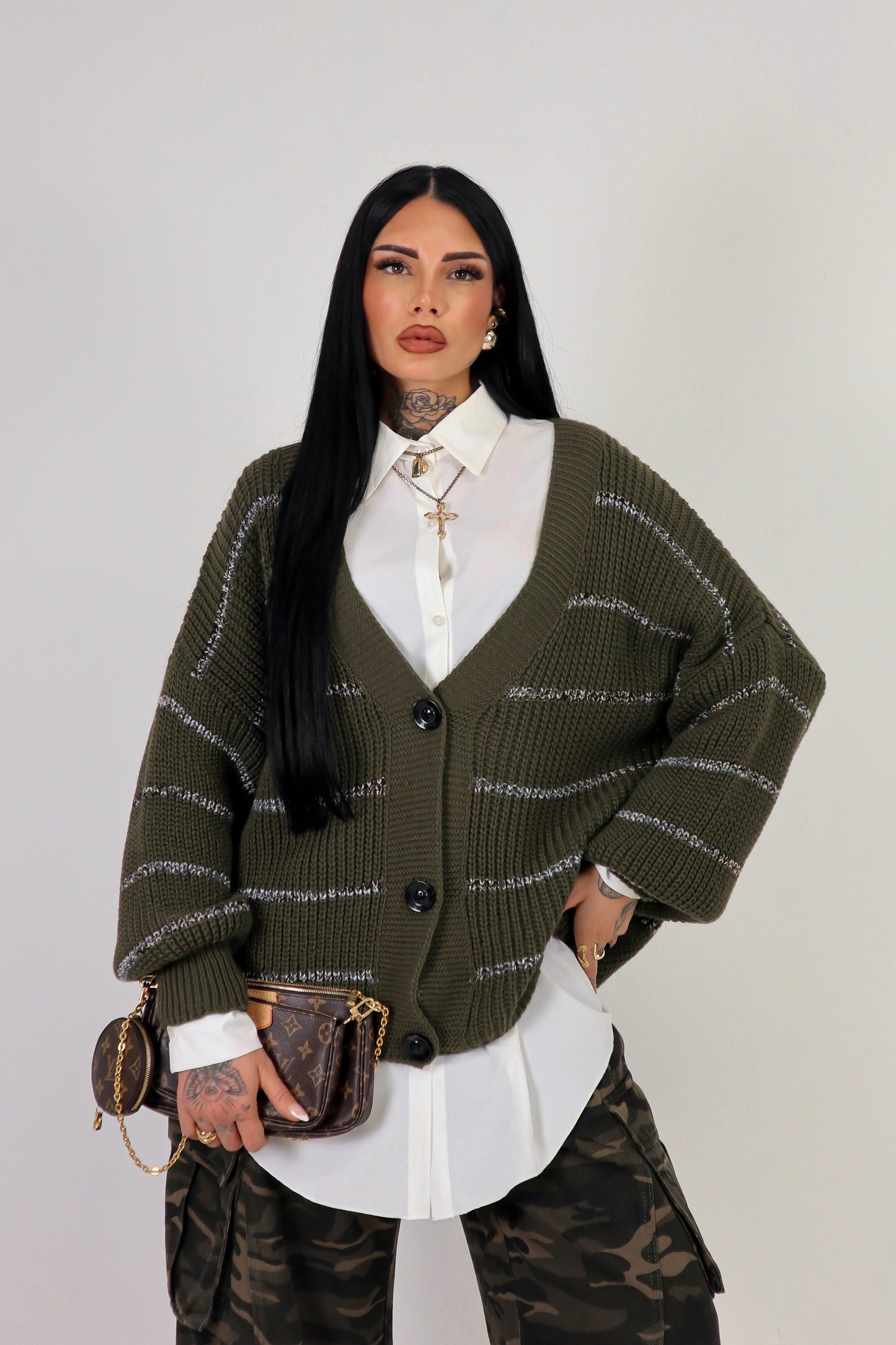 Cardigan over Brenda - Verde Militare
