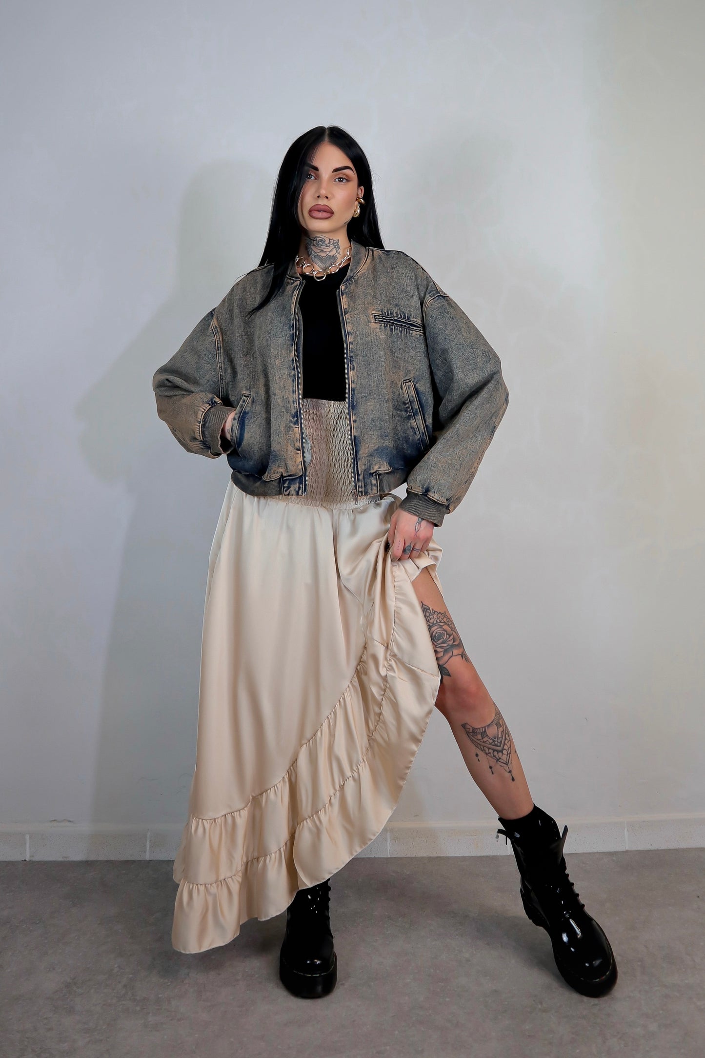 Bomber denim Street - Sabbiato