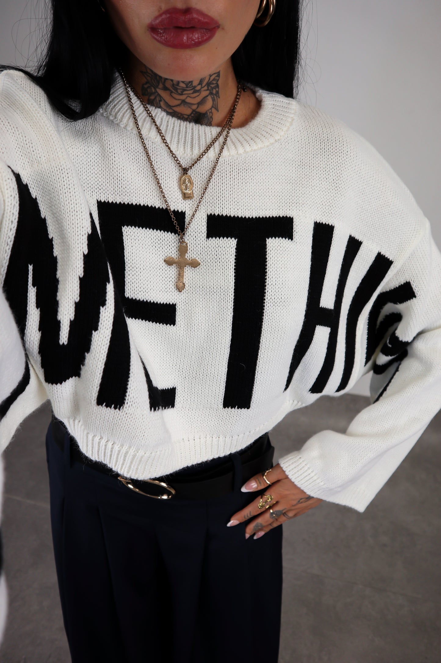 Maglia crop Something - Bianco