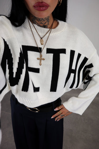 Maglia crop Something - Bianco
