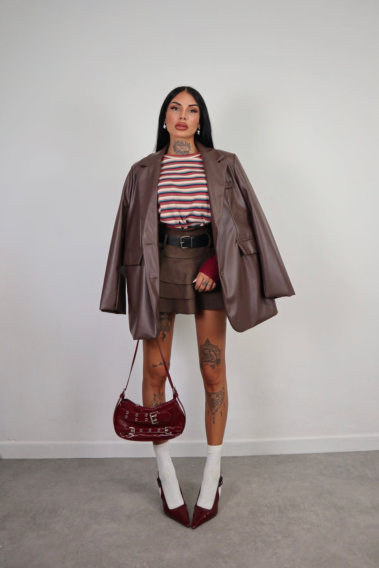 Blazer Ecopelle Over - Marrone