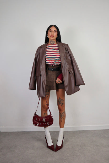 Blazer Ecopelle Over - Marrone