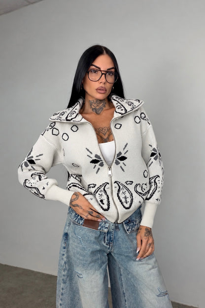 Cardigan Bandana - Bianco