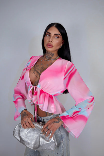 Blusa Antartide - Rosa&Celeste
