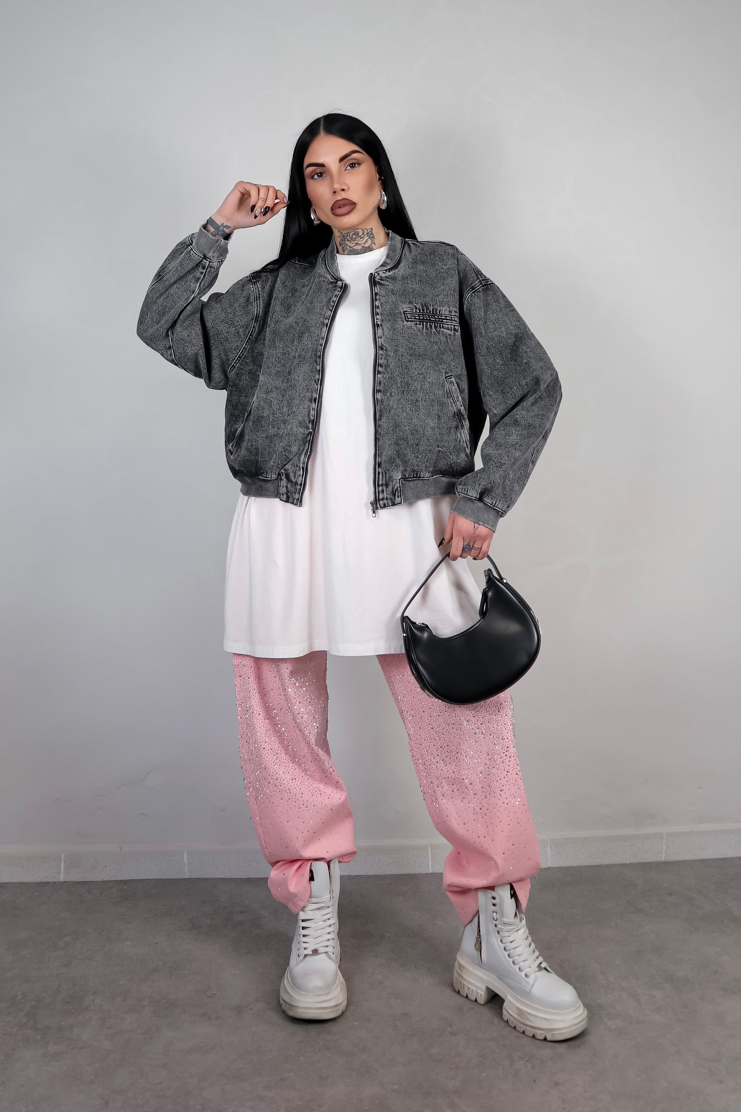 Bomber denim Street - Nero fumo