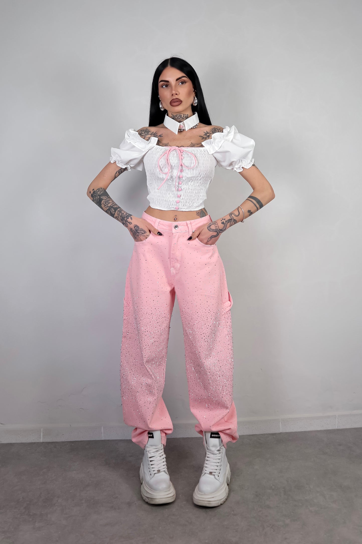 Crop Top Bambolina - Bianco