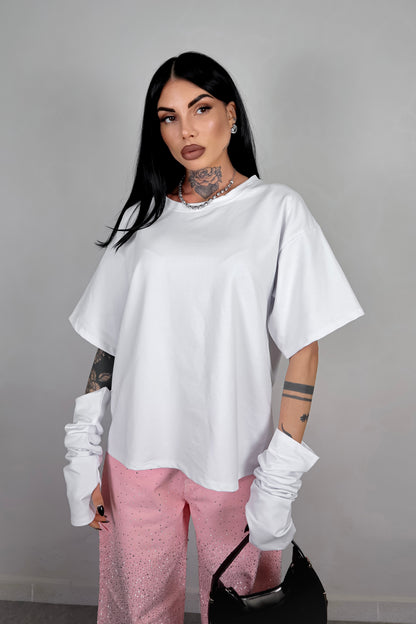 T-Shirt Manicotti - Bianco