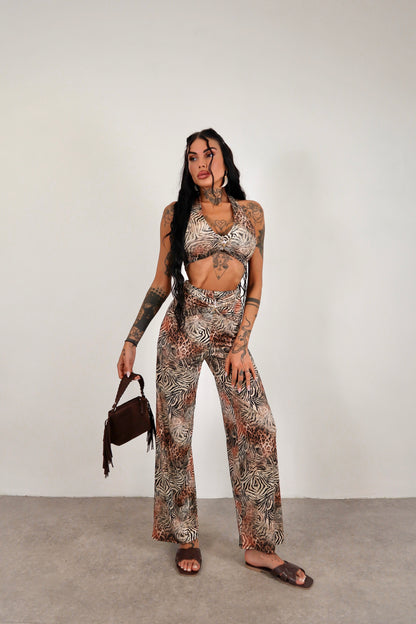 Completo Sahara - Animalier Marrone