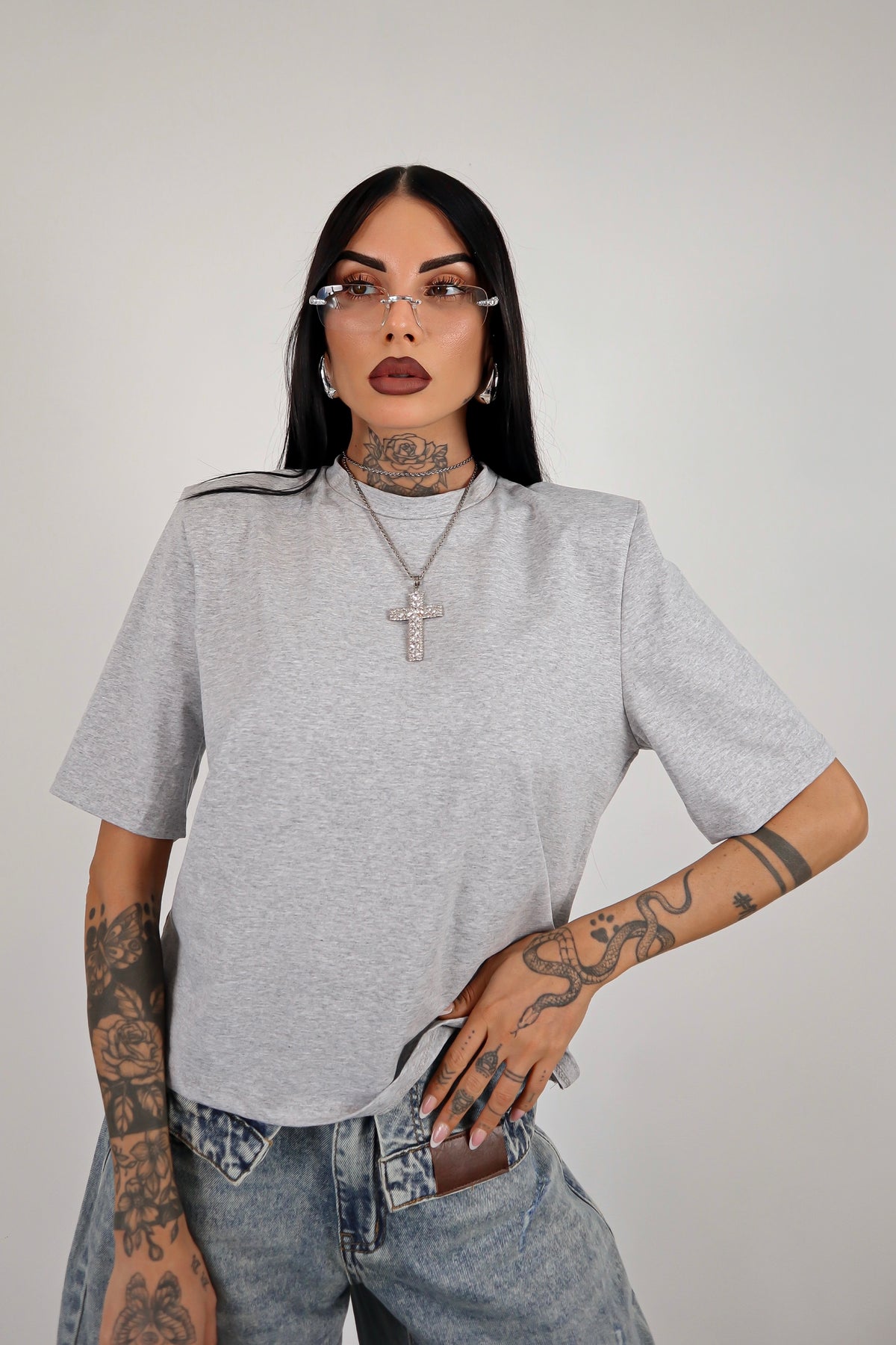 T-shirt Spalline - Grigio