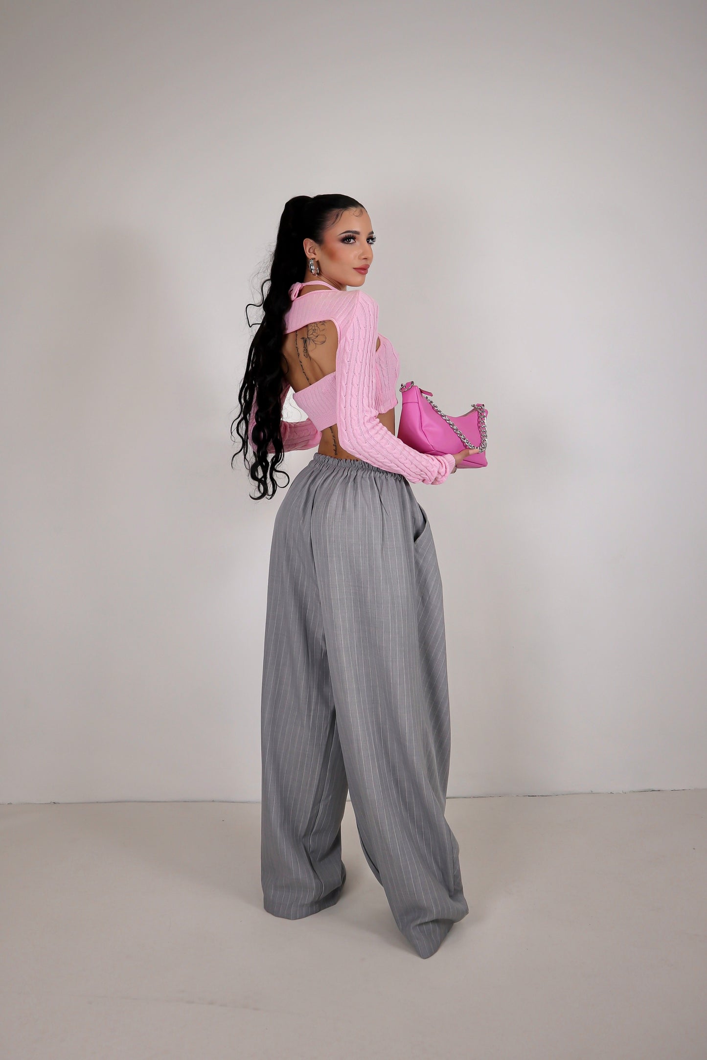 Pantalone Amira Gessato - Grigio
