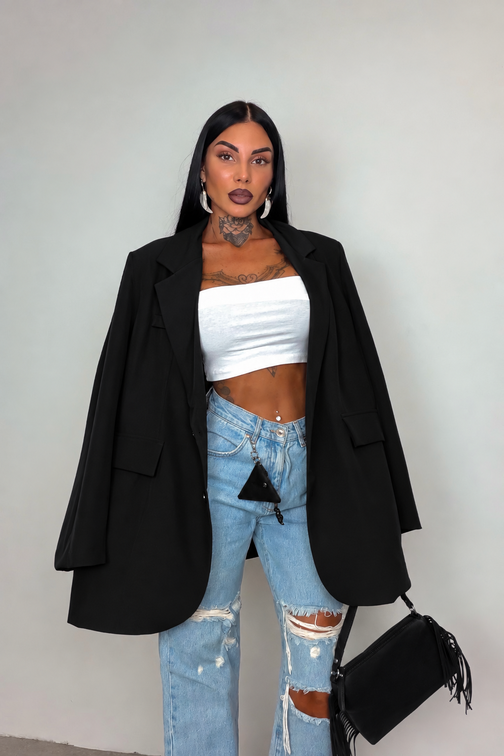 Blazer Maxi - Nero