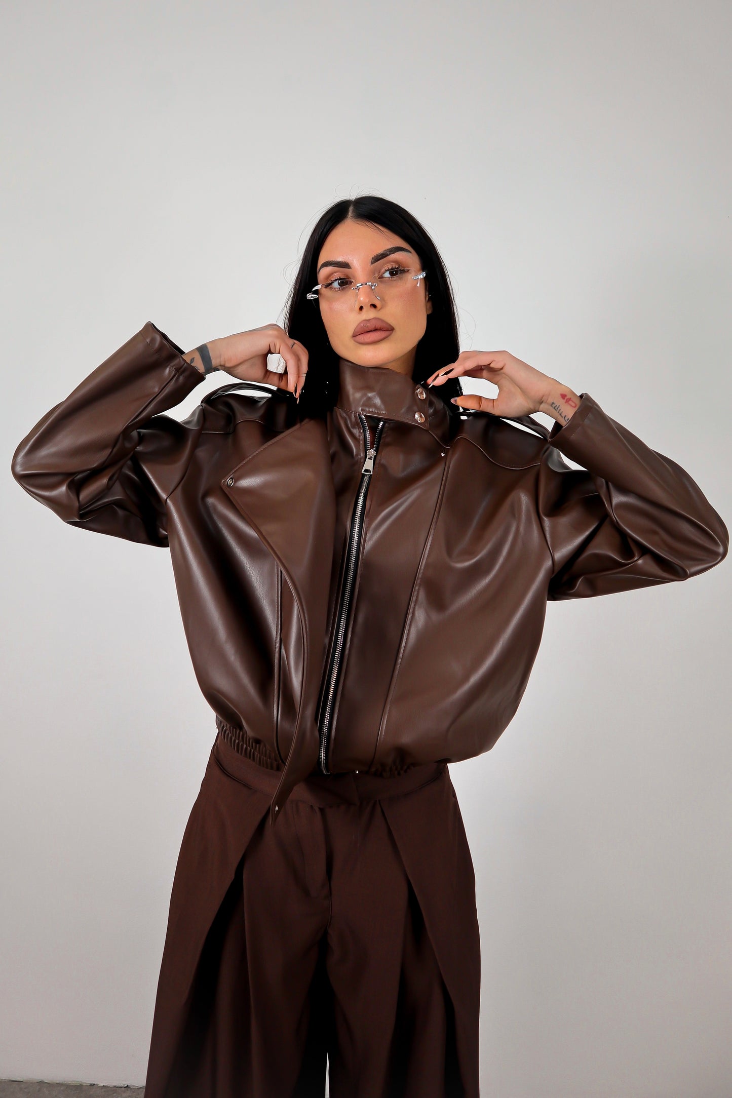 Giacca ecopelle Zar - Marrone