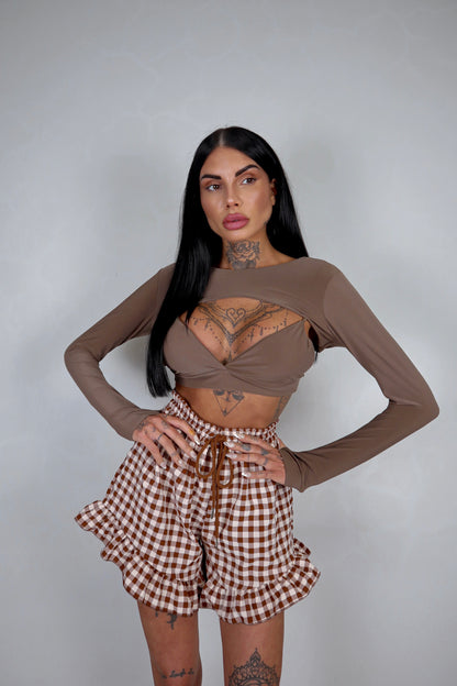Crop Top Slay - Marrone