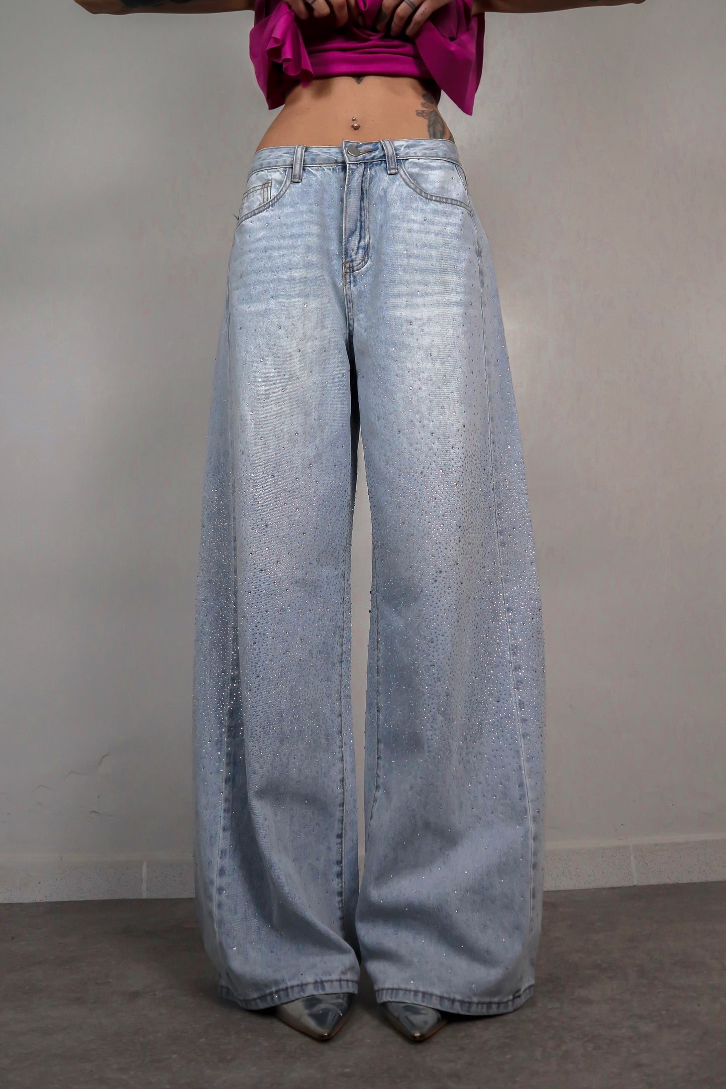 Jeans wide leg Brillo - Denim