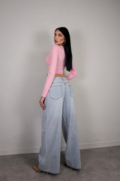 Maglia Crop Persia - Rosa