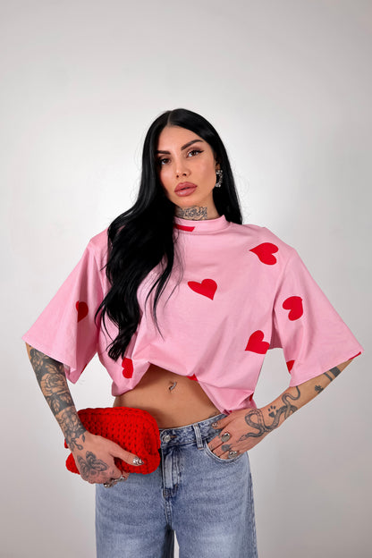 T-Shirt Cuori - Rosa