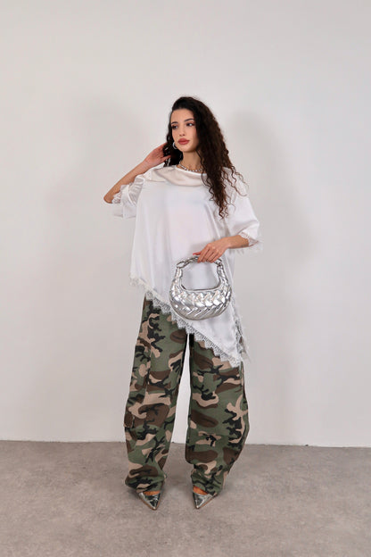 T-shirt Pizzo Brianna - Bianco