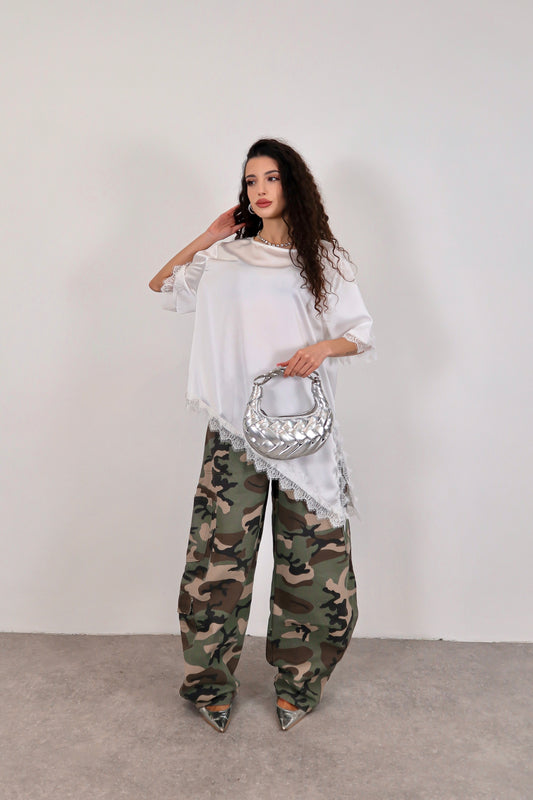 T-shirt Pizzo Brianna - Bianco