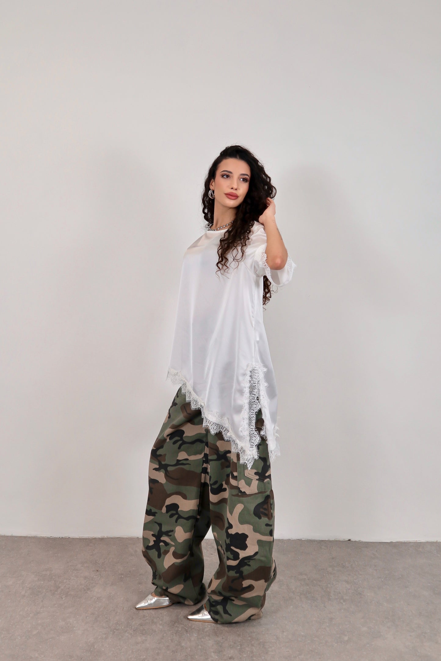 T-shirt Pizzo Brianna - Bianco