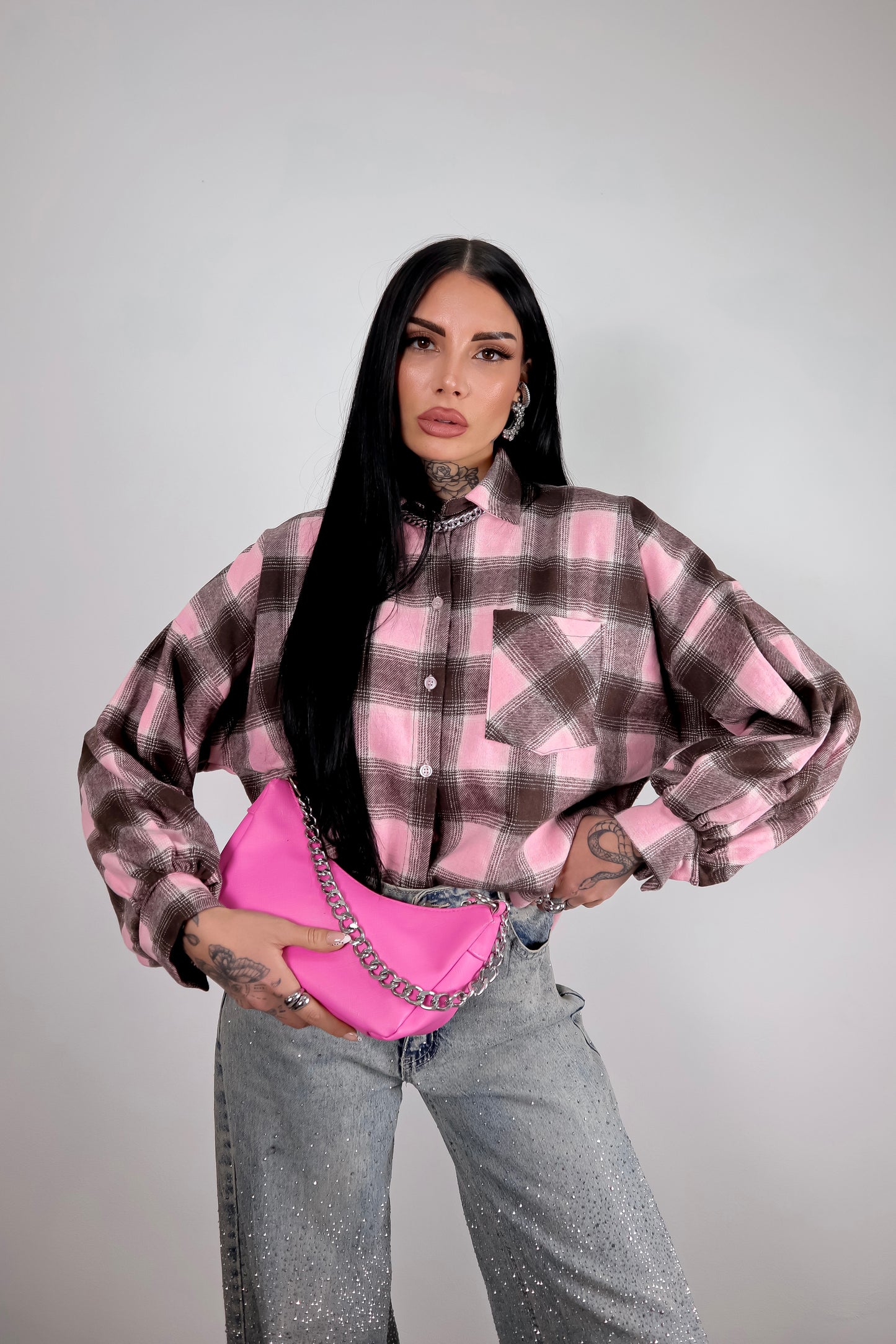 Camicia Tartan Valery - Rosa
