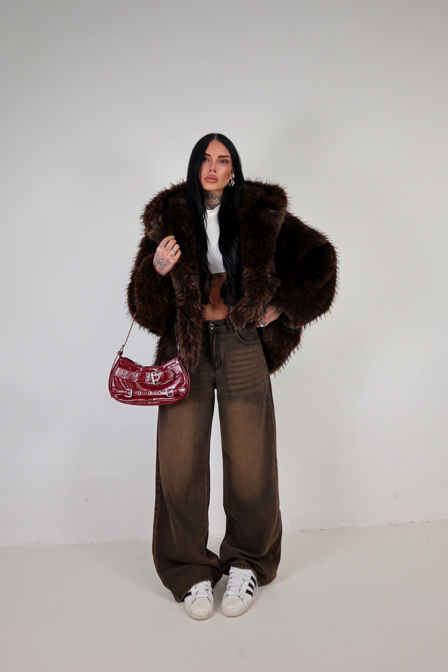 Jeans Wide Leg - Marrone Sabbiato