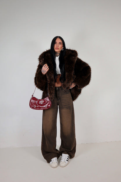 Jeans Wide Leg - Marrone Sabbiato