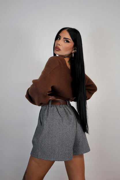 Maglione Incrocio - Marrone