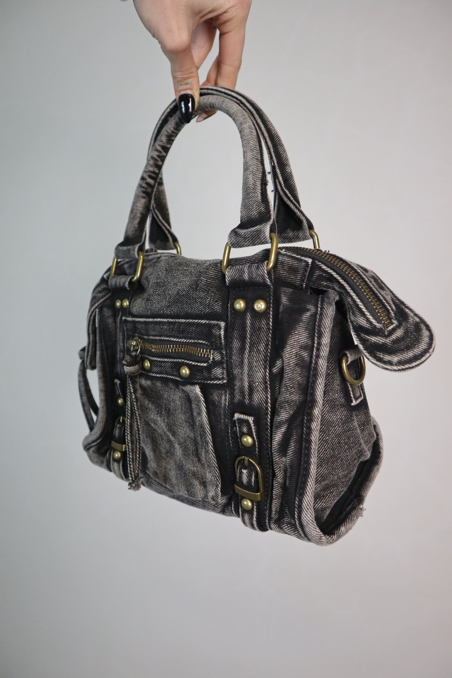 Borsa Denim City - Nero fumo