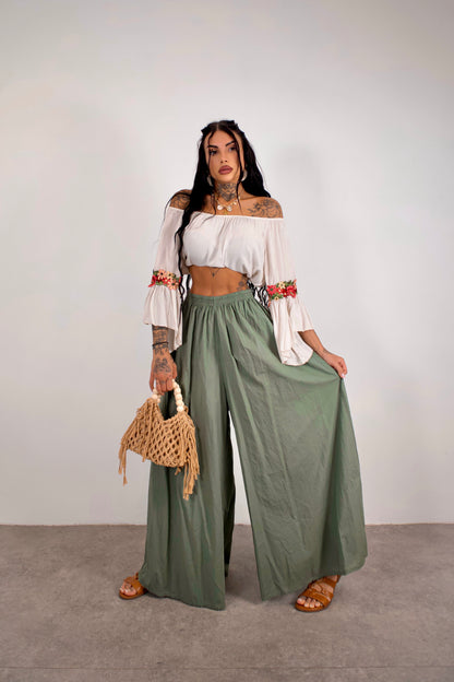 Pantalone Aitana - Verde salvia