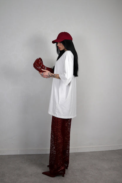 Pantalone Pizzo Morbido - Bordeaux