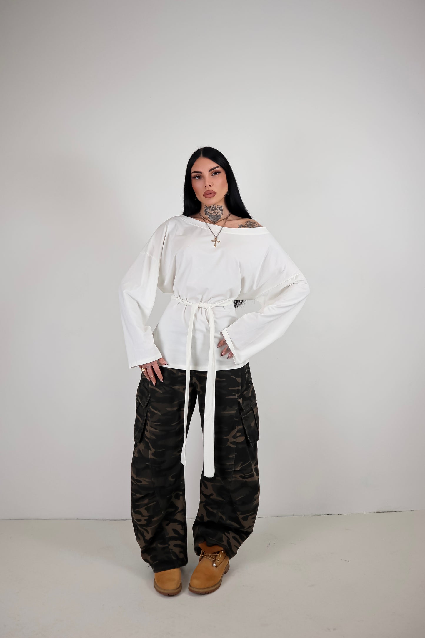 Maglia Long Sleeve Lace - Bianco